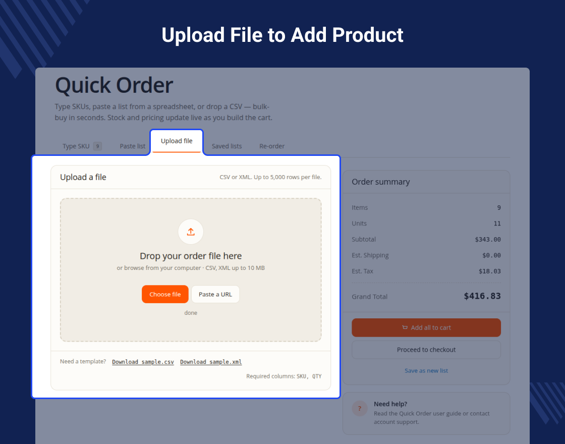 Magento 2 Quick Order