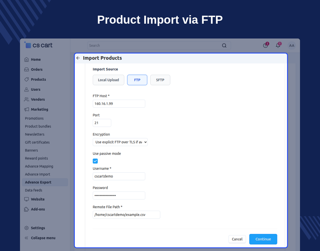 CS-Cart Advanced Import Export