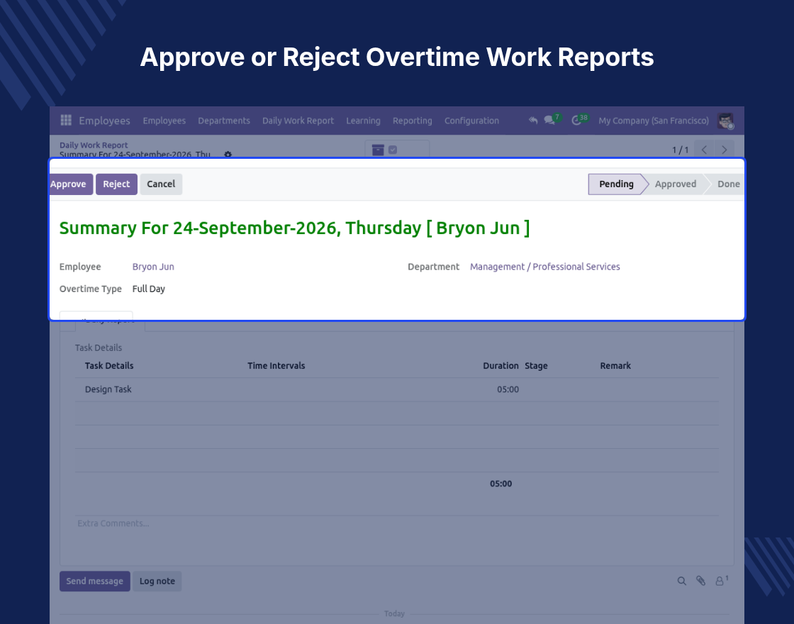 Odoo Employee Overtime Based On Work Reports