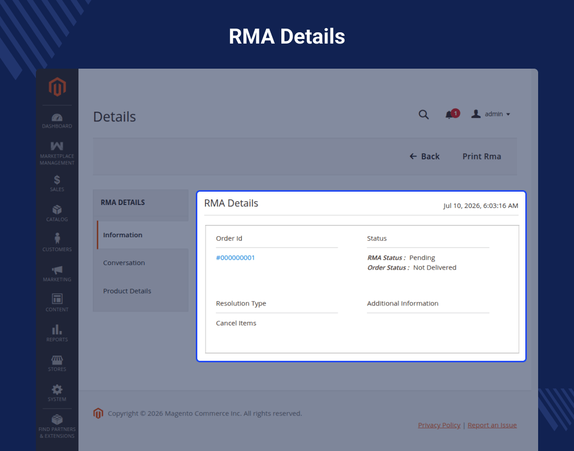 Magento 2 RMA System Marketplace Add-on