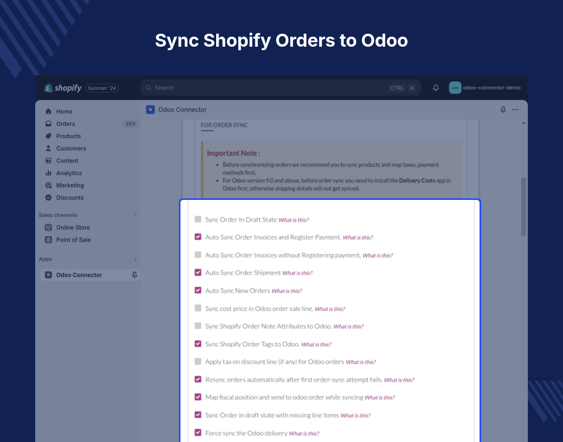Shopify Odoo Connector