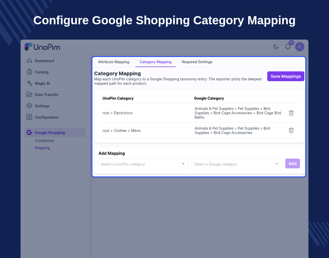 UnoPim Google Shopping Connector