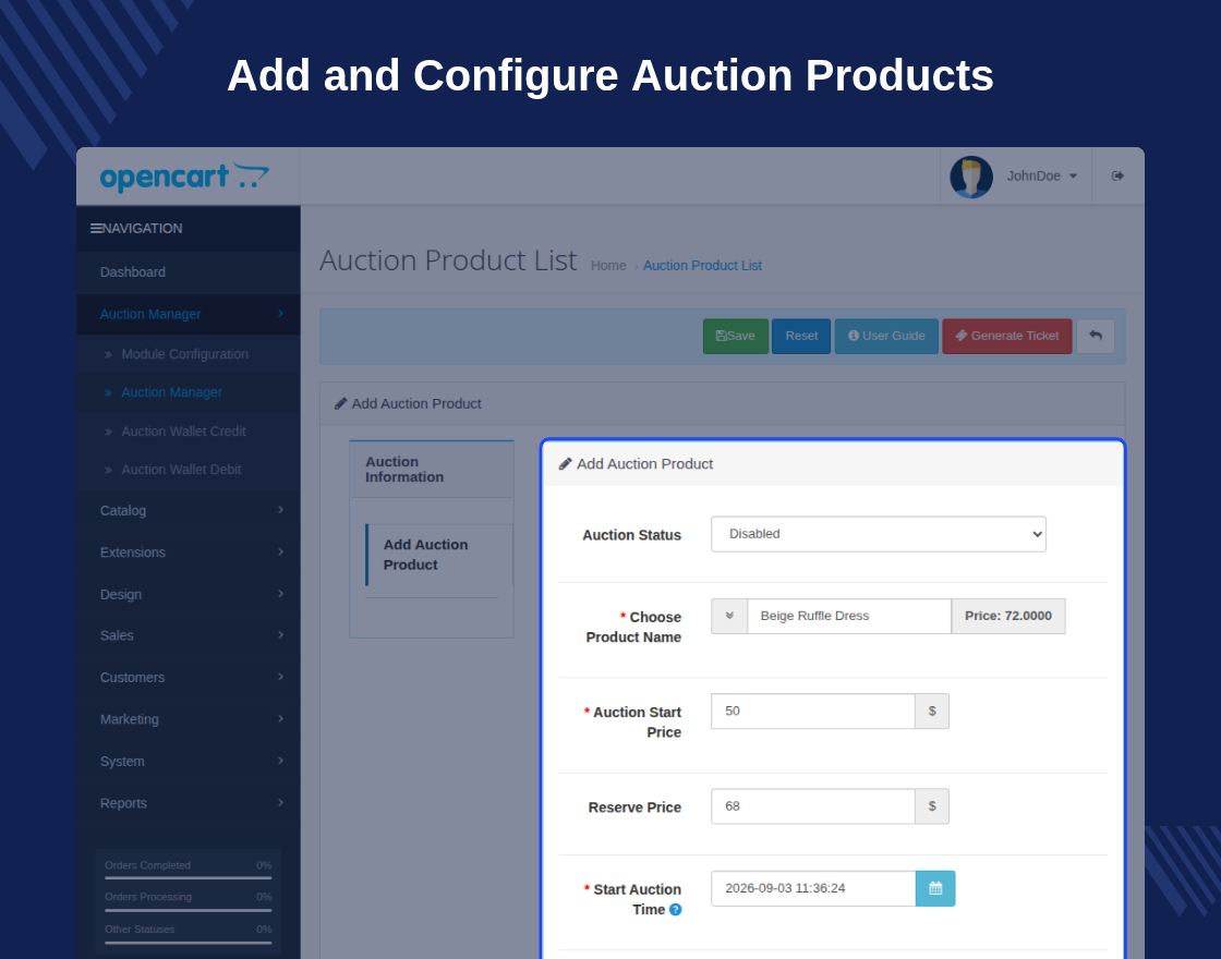 Opencart Auction 