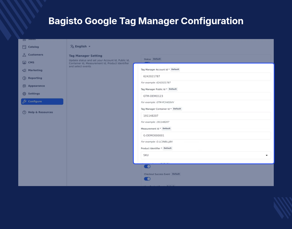 Bagisto Google Tag Manager