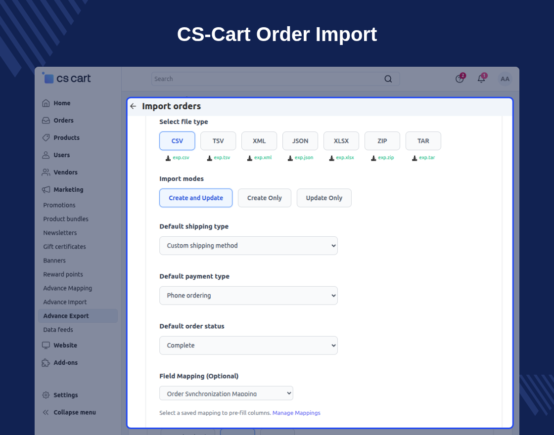 CS-Cart Advanced Import Export