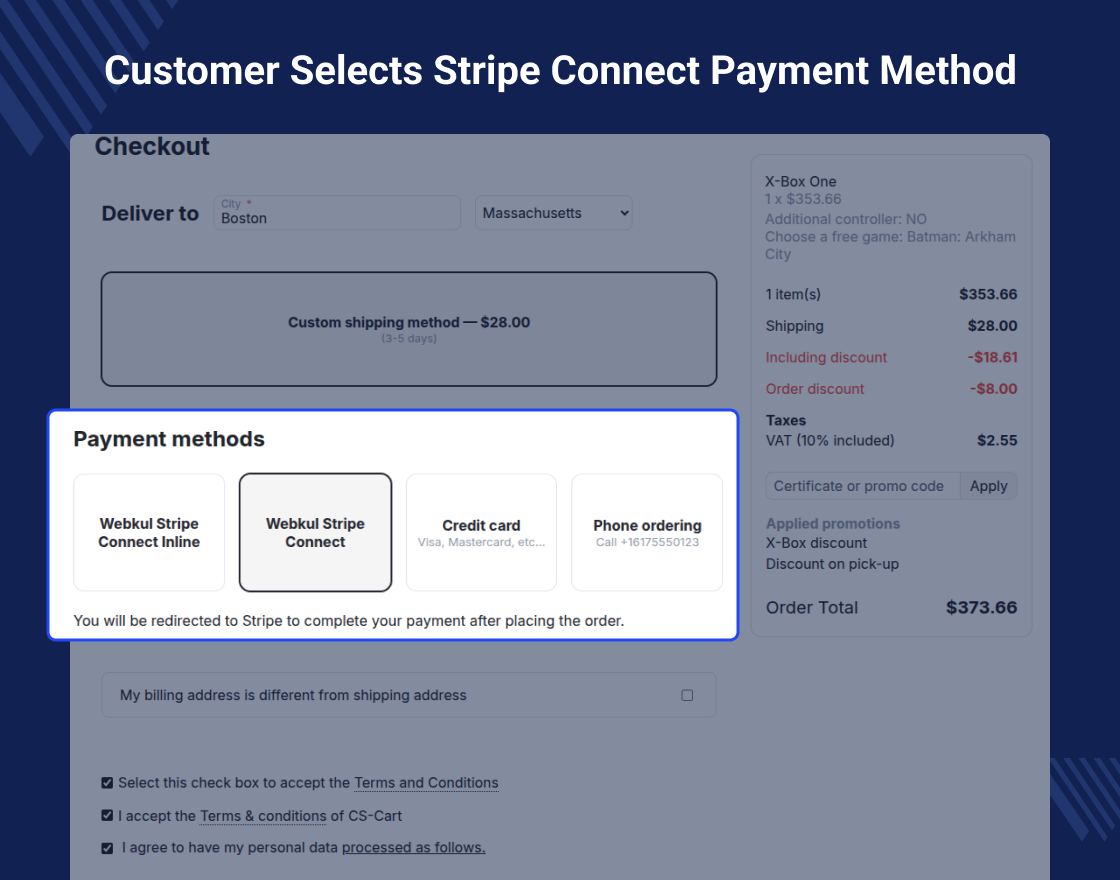 CS-Cart Stripe Connect Standard Account
