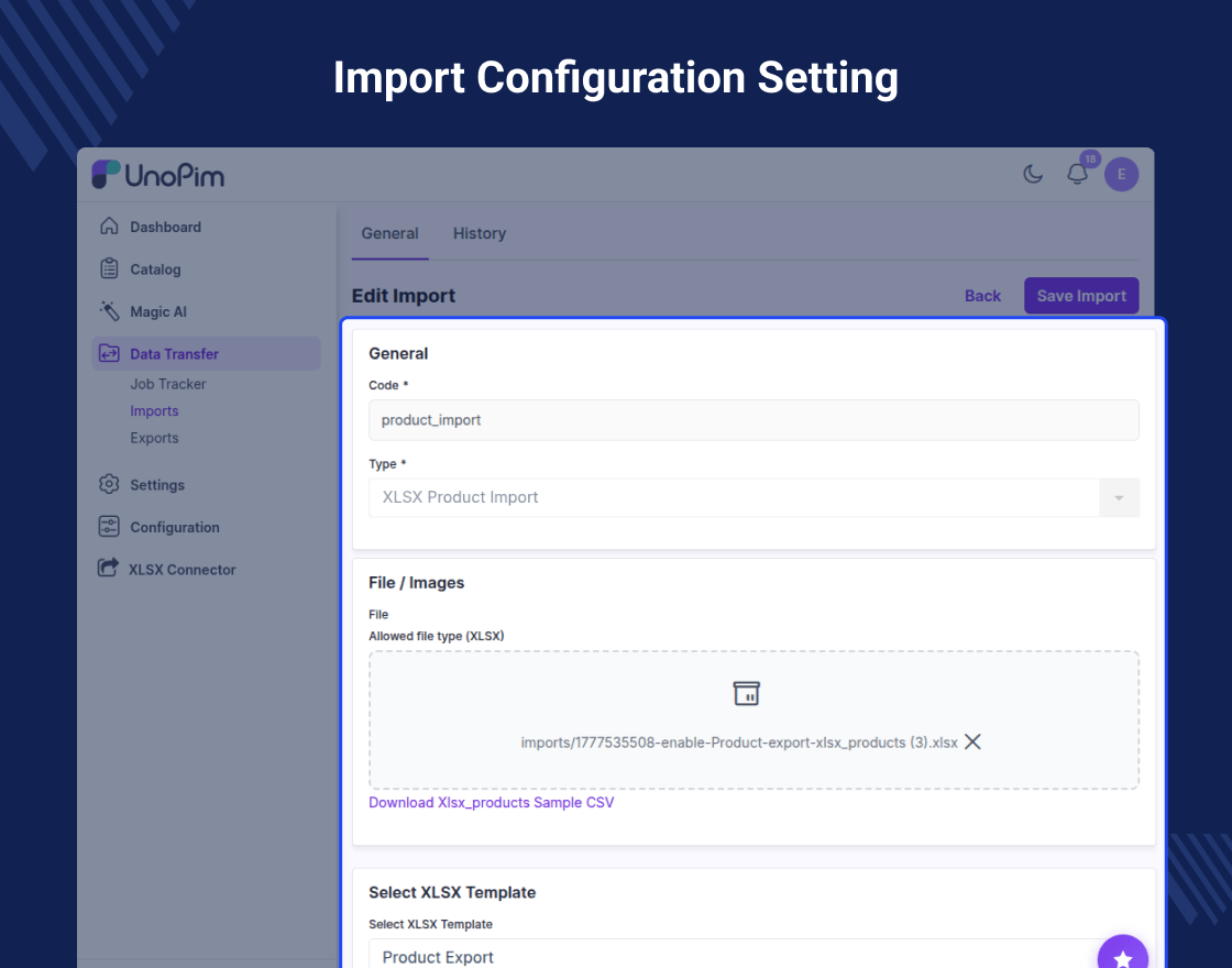 UnoPim Custom XLSX Connector