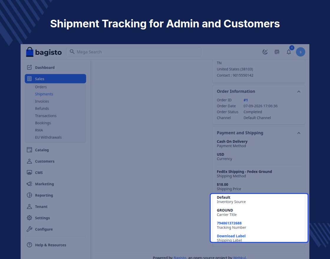 Bagisto SaaS FedEx Shipping