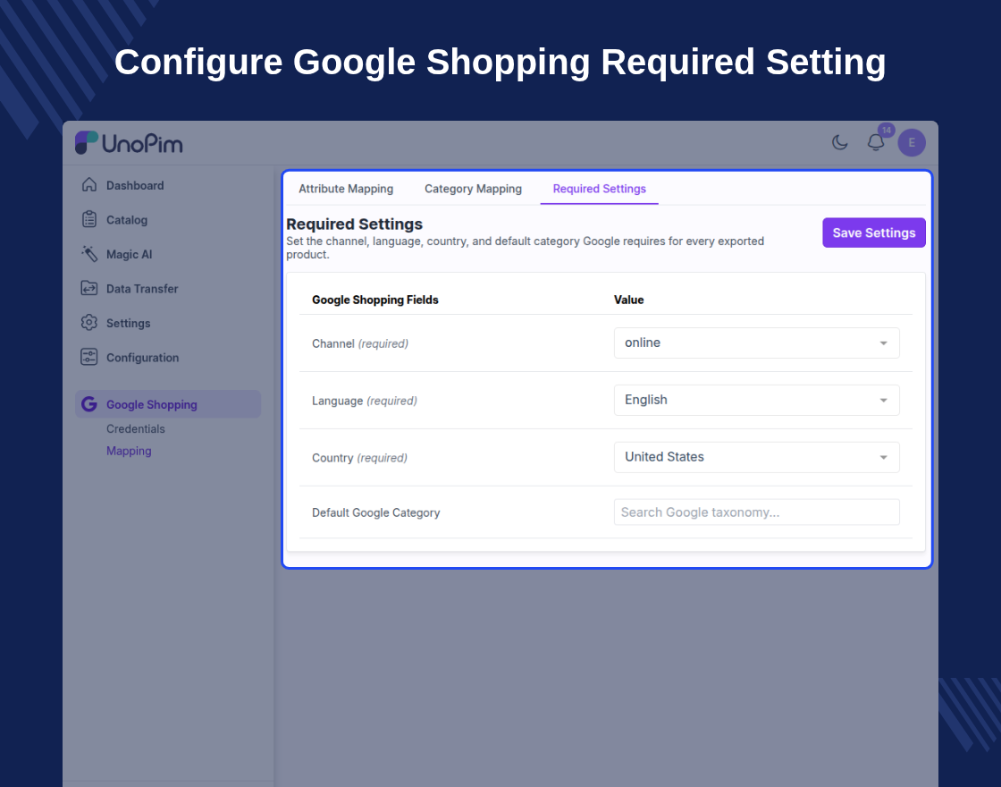 UnoPim Google Shopping Connector