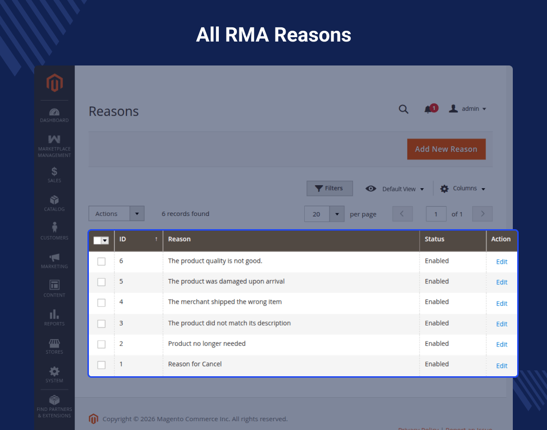 Magento 2 RMA System Marketplace Add-on