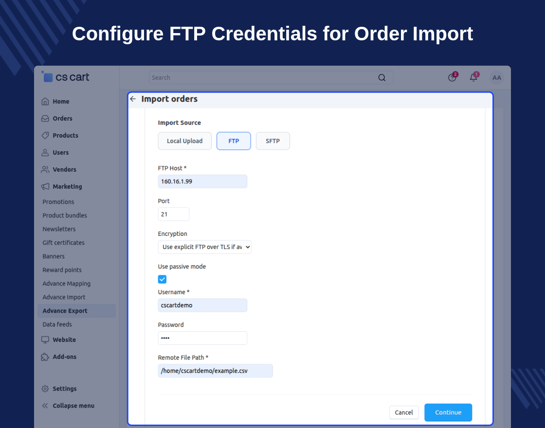 CS-Cart Advanced Import Export