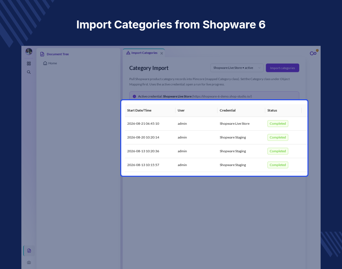 Pimcore Shopware 6 Connector