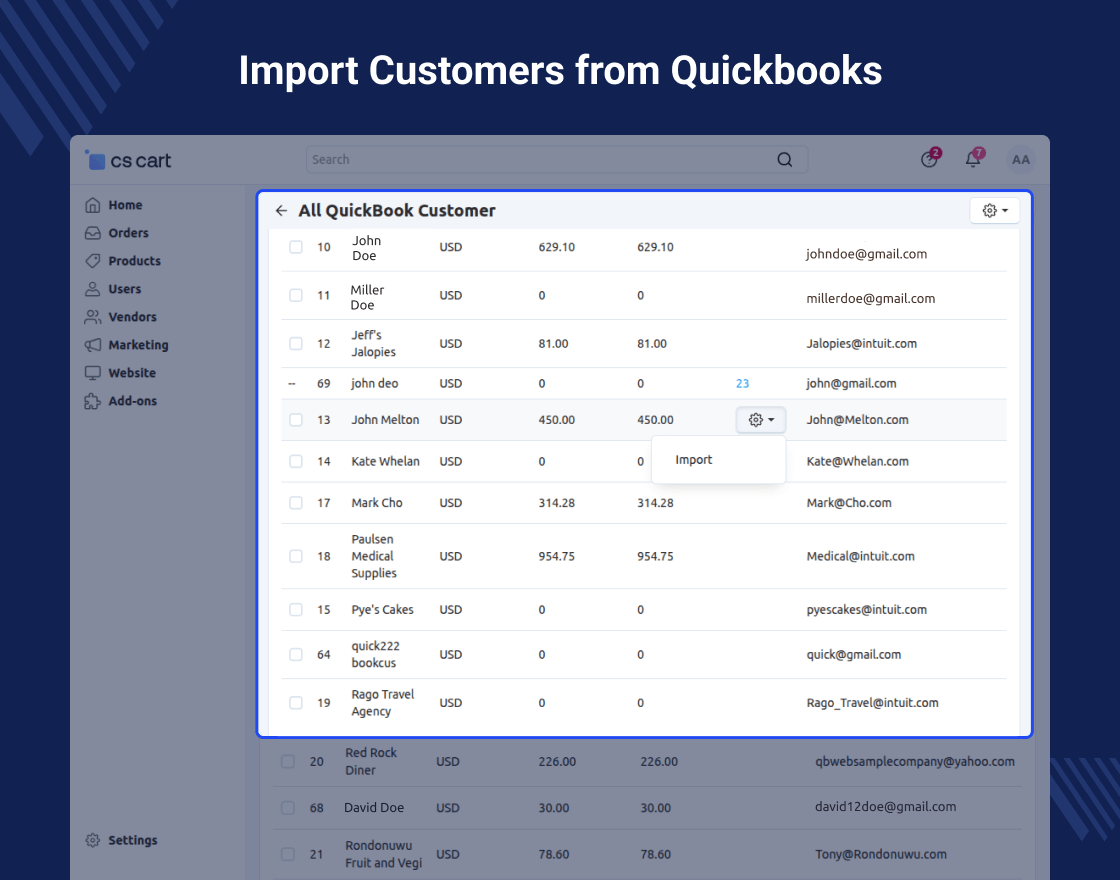 CS-Cart QuickBooks Connector