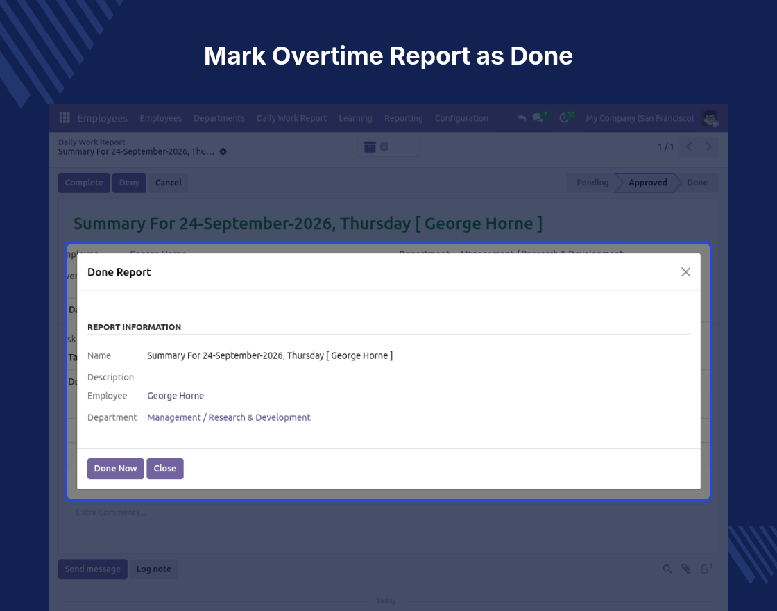 Odoo Employee Overtime Based On Work Reports