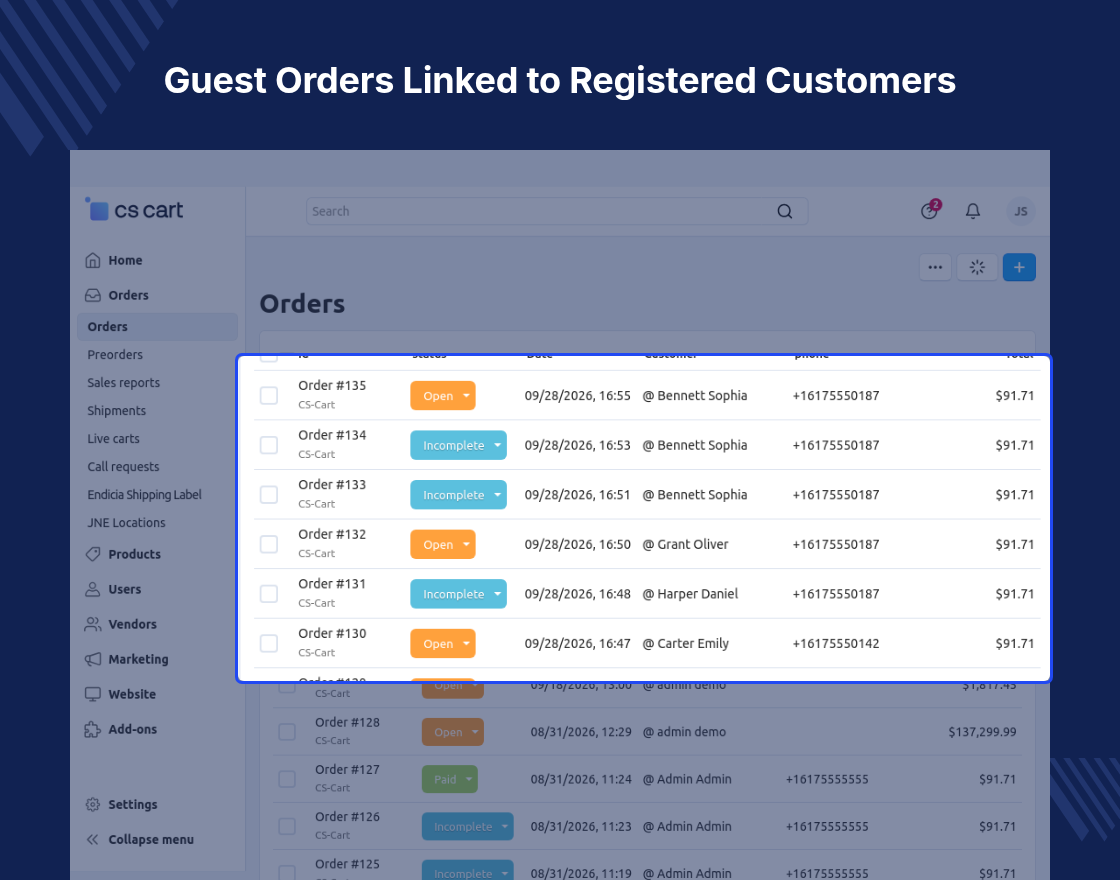 CS-Cart Auto Guest Registration