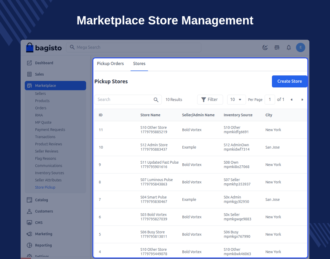 Bagisto Marketplace Store Pickup