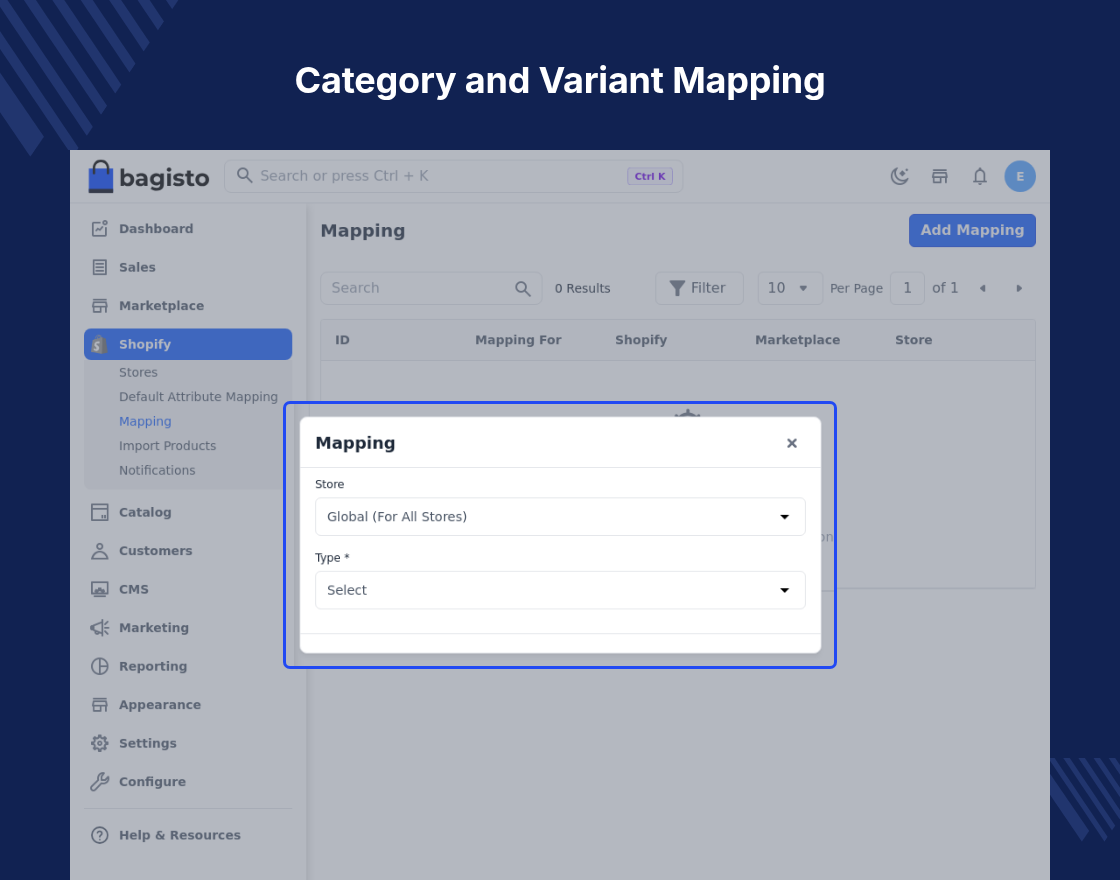 Bagisto Shopify Connector