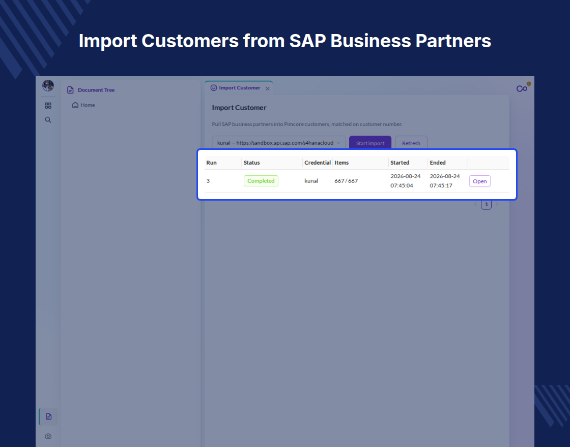 Pimcore SAP S/4HANA Connector