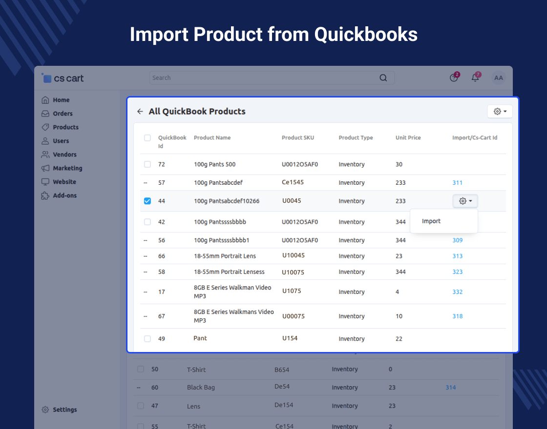 CS-Cart QuickBooks Connector