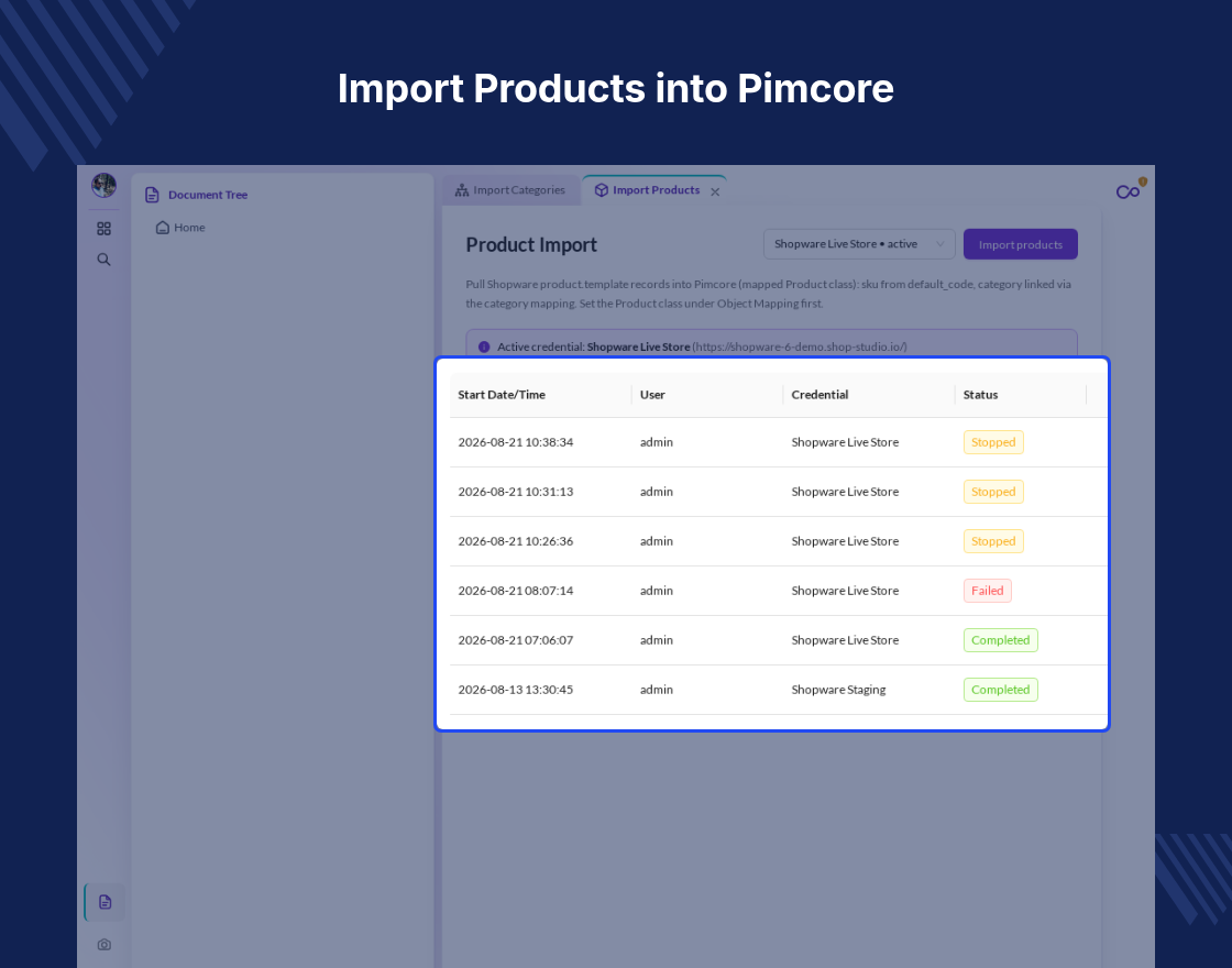 Pimcore Shopware 6 Connector