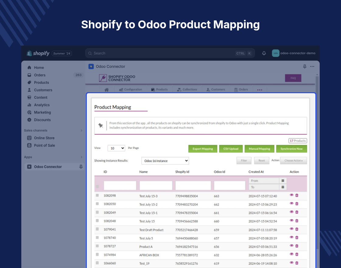 Shopify Odoo Connector