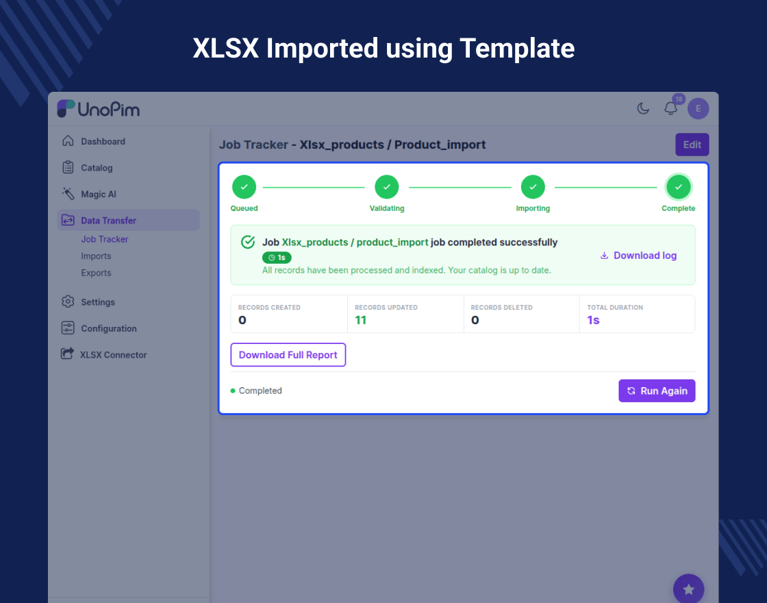 UnoPim Custom XLSX Connector
