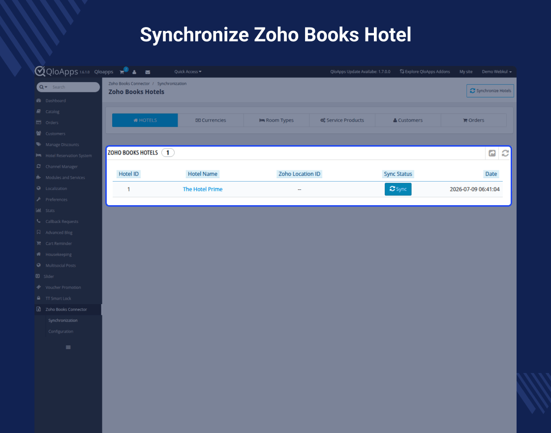 QloApps Zoho Books Connector