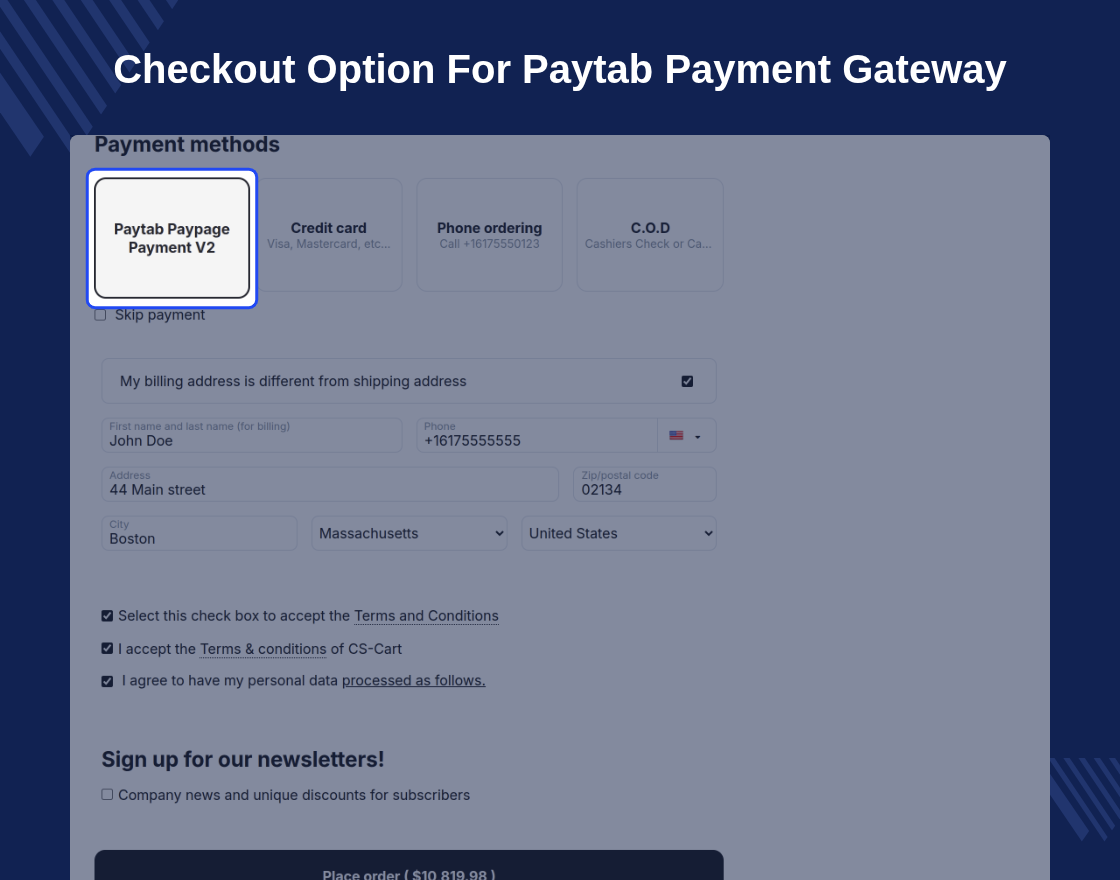 CS-Cart PayTabs Payment Gateway
