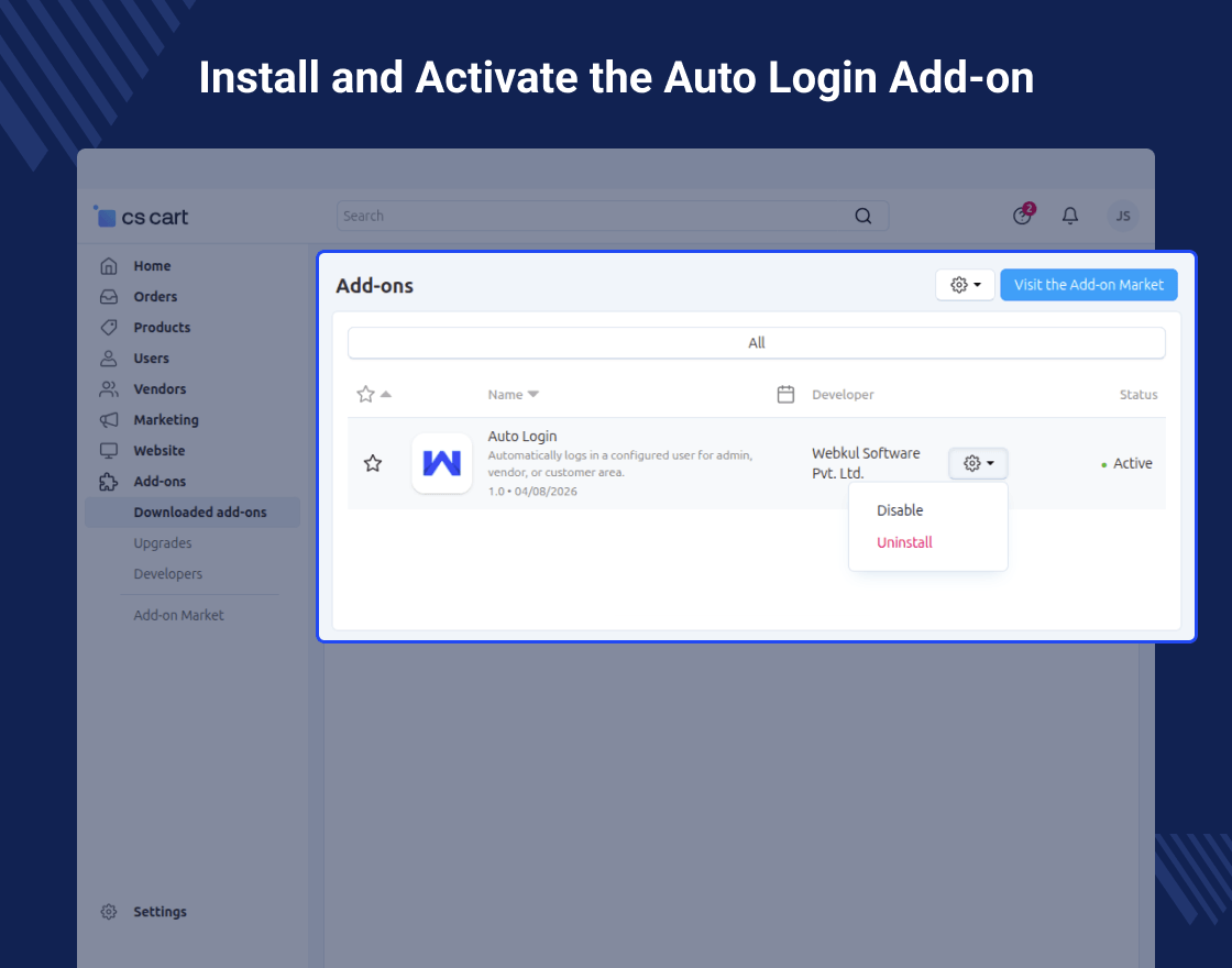 CS-Cart Auto Login