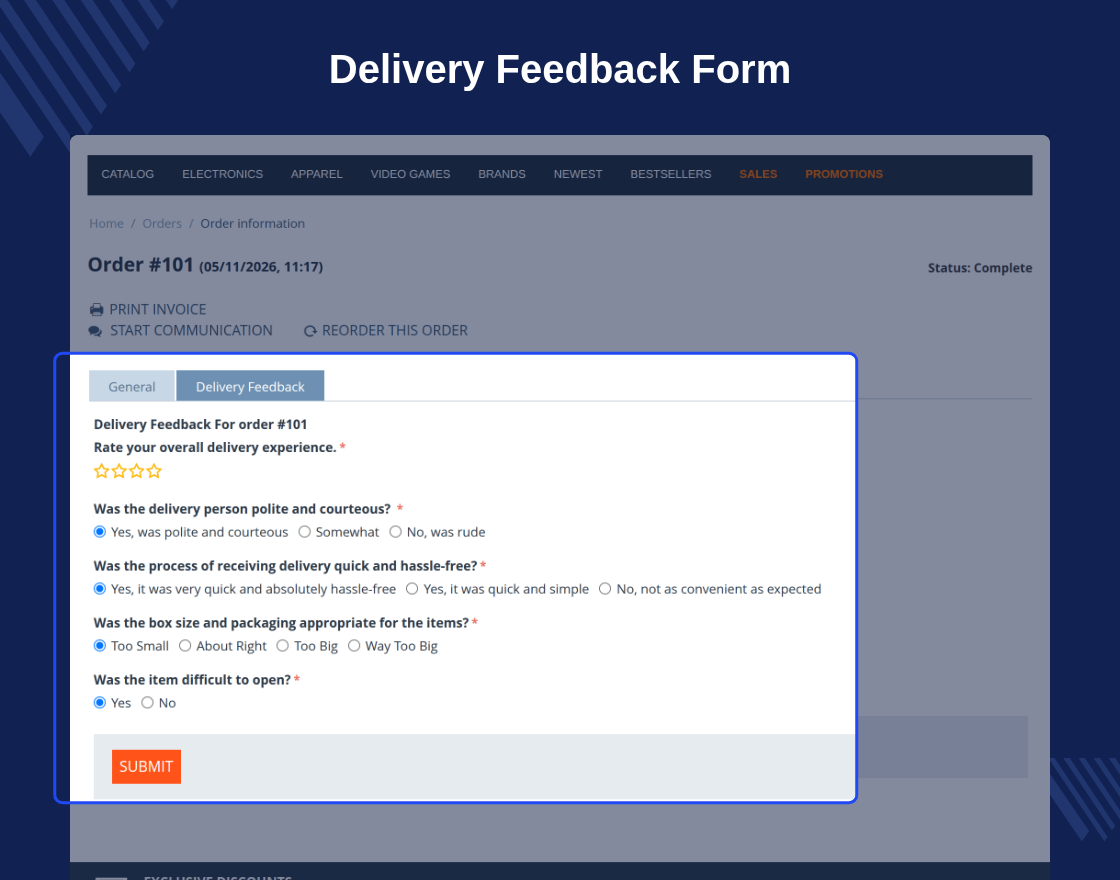 CS-Cart Delivery Feedback System
