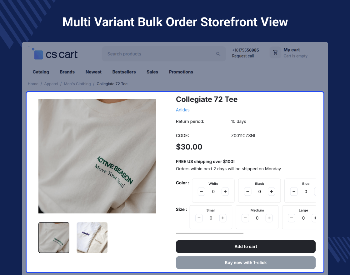 Cs-Cart Multi Variant Bulk Order