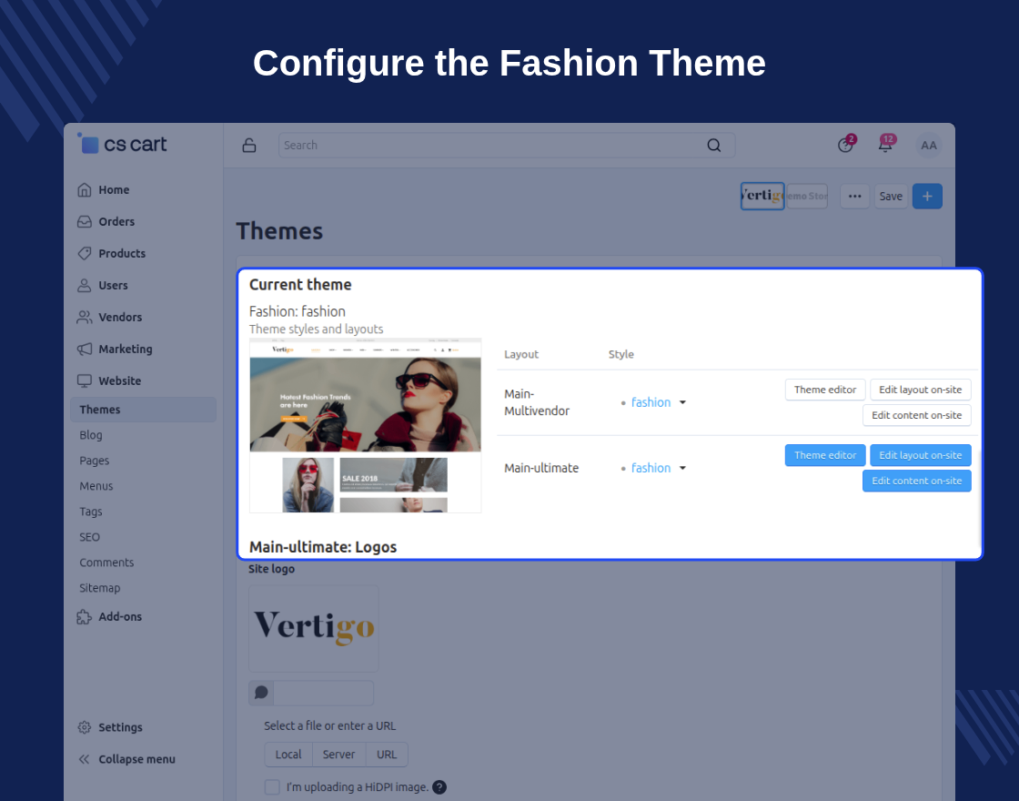 CS-Cart Vertigo: Fashion Responsive Theme