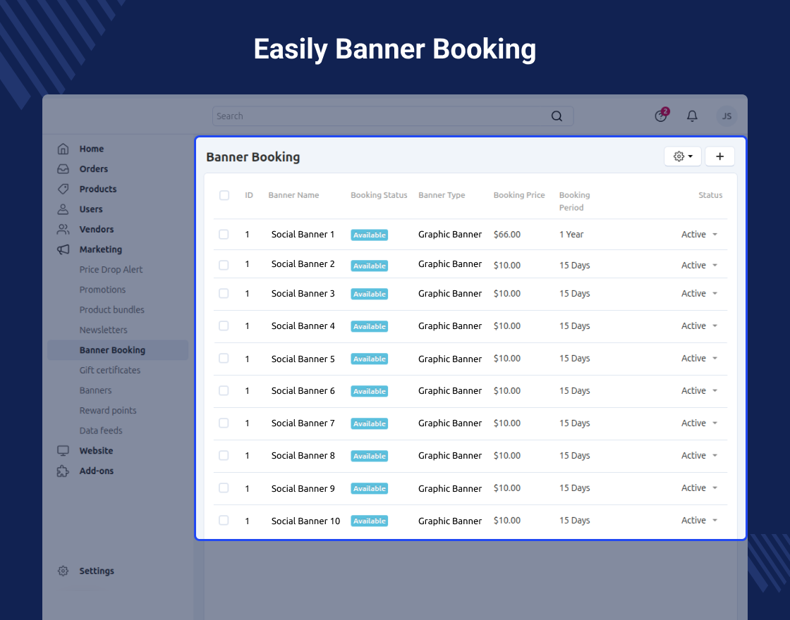 CS-Cart Banner Booking