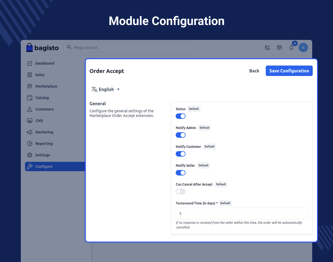 Laravel Marketplace Order Accept