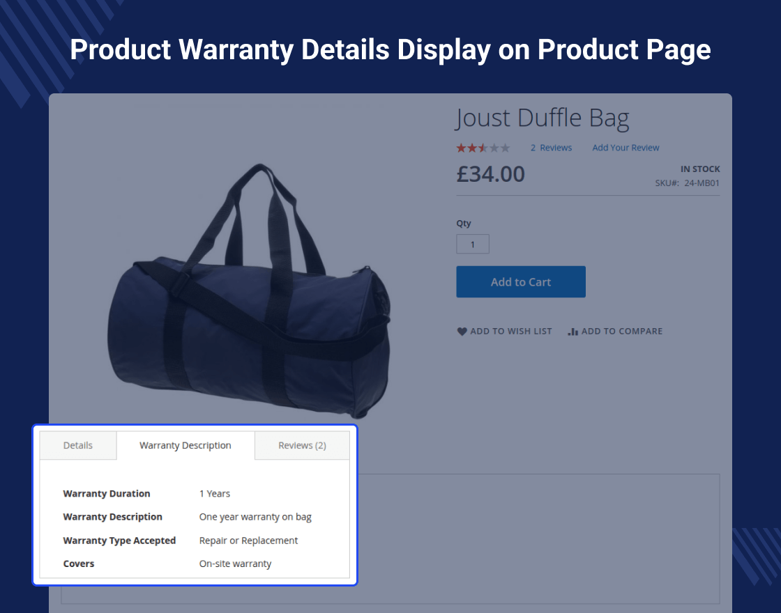 Magento 2 Warranty Management System