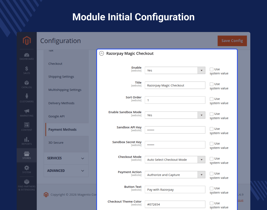 Magento 2 Razorpay Magic Checkout