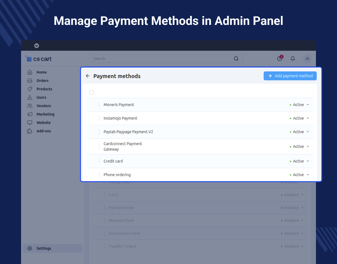 CS-Cart Moneris Payment Gateway