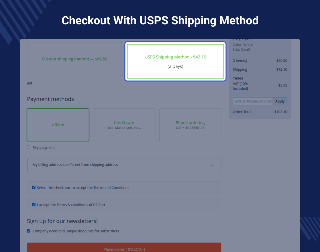CS-Cart USPS Shipping