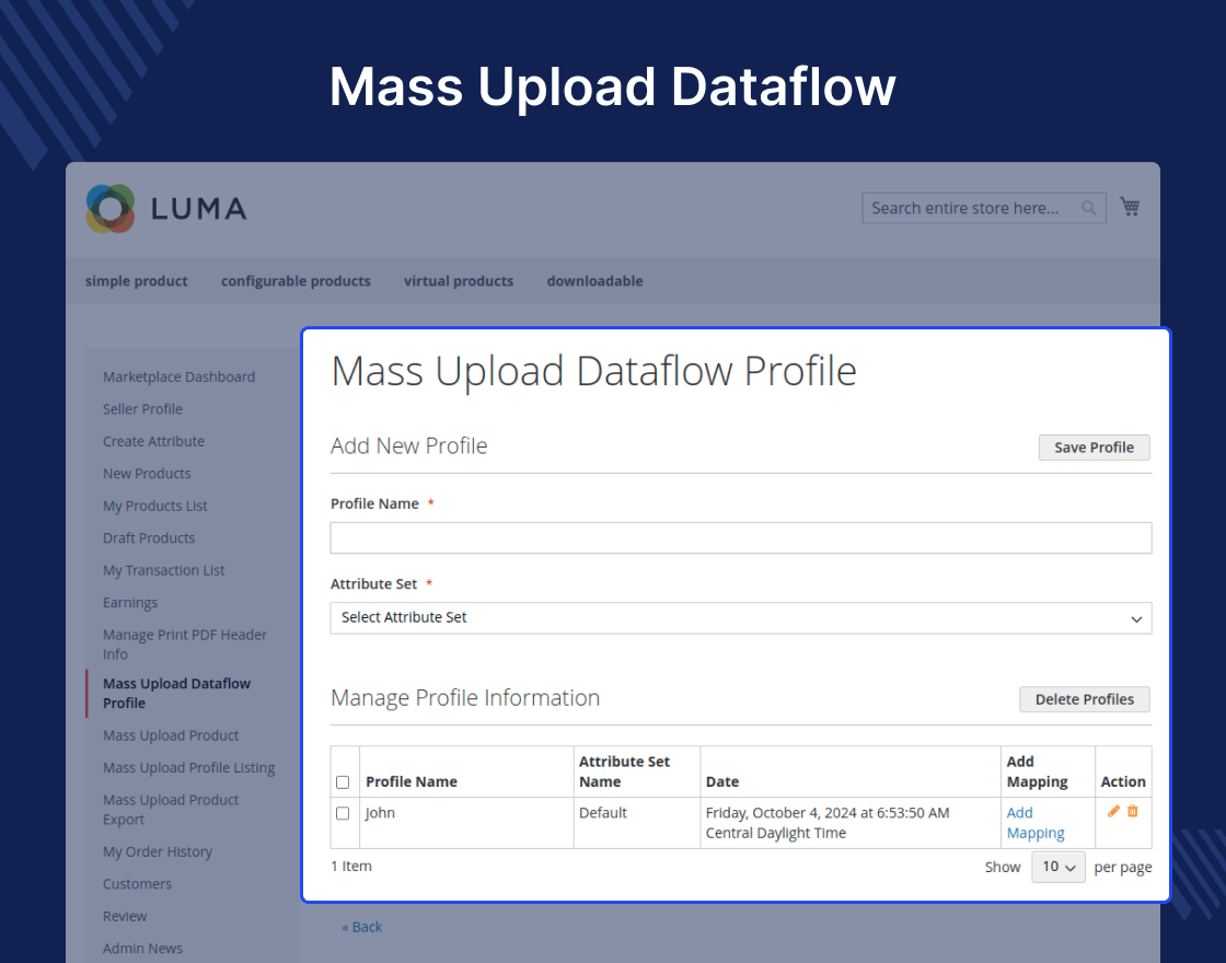 Magento 2 Mass Upload Marketplace Add-on