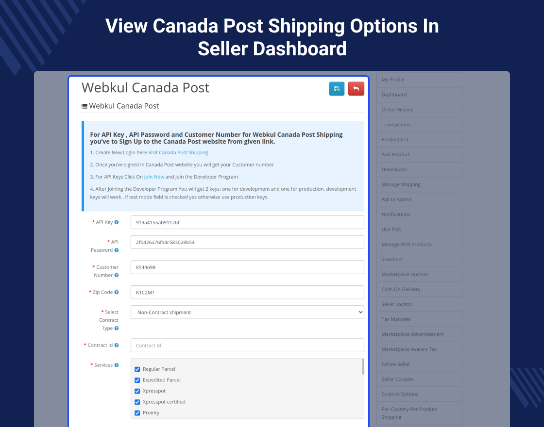 Opencart Marketplace Canada Post Shipping