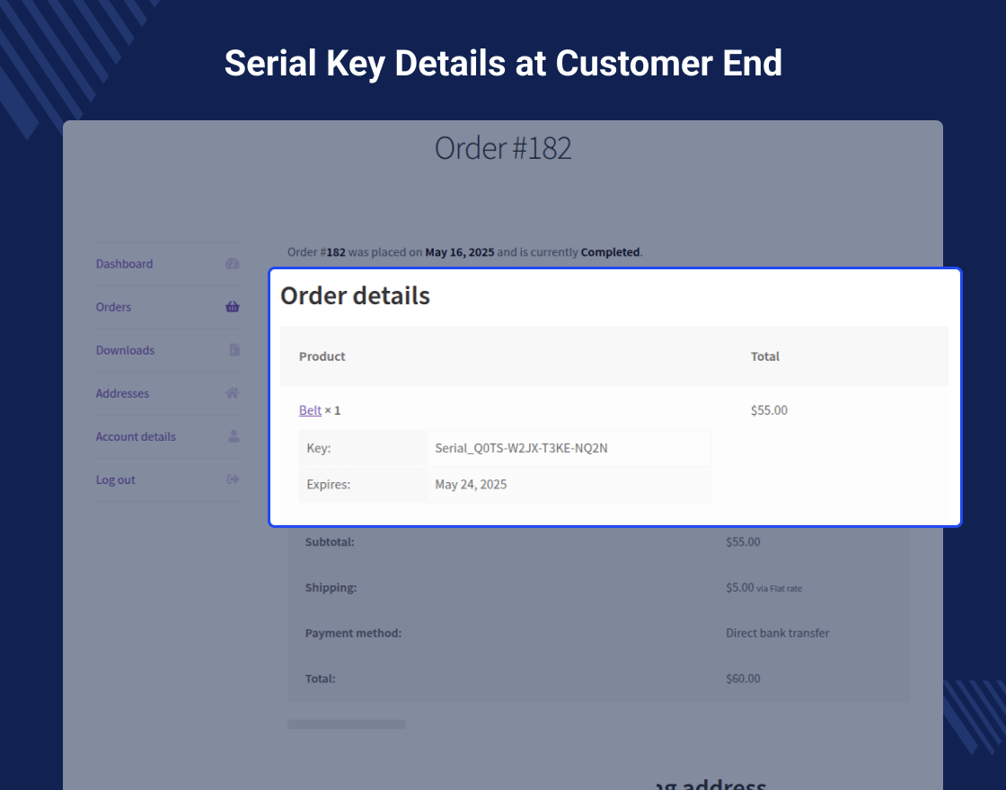 WooCommerce License and Serial Key Plugin