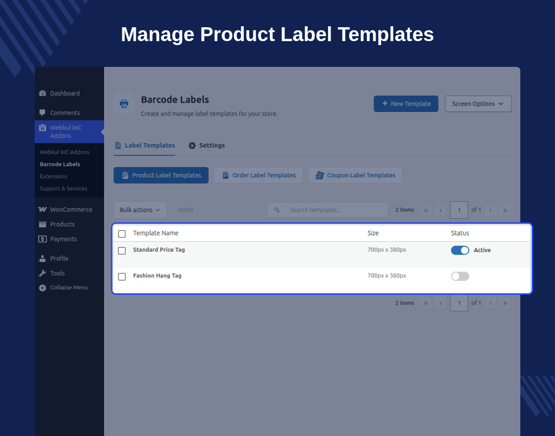 WooCommerce Barcode Labels for Products and Orders