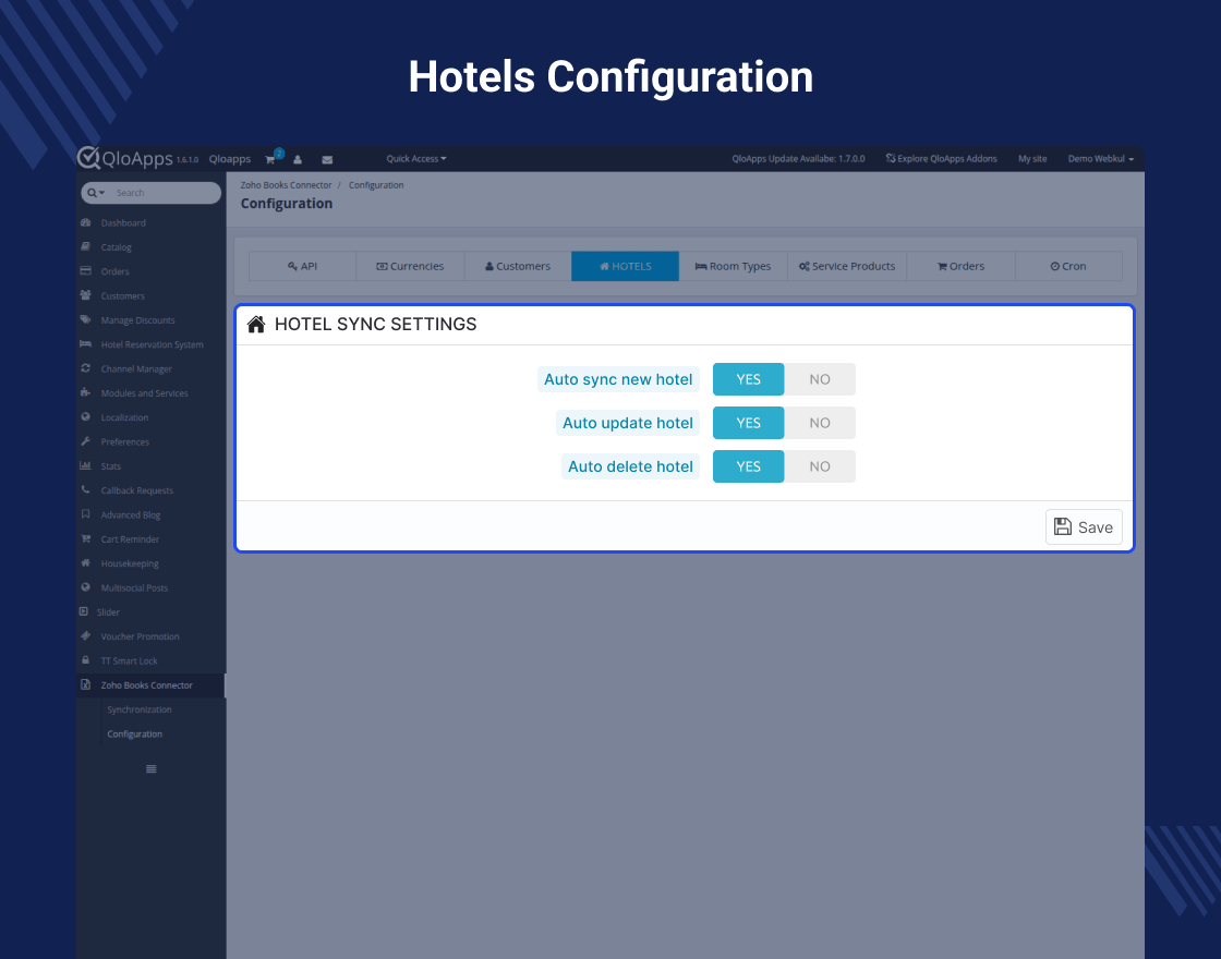 QloApps Zoho Books Connector