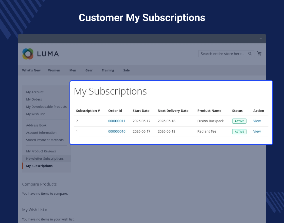 Magento 2 Subscription Delivery Module