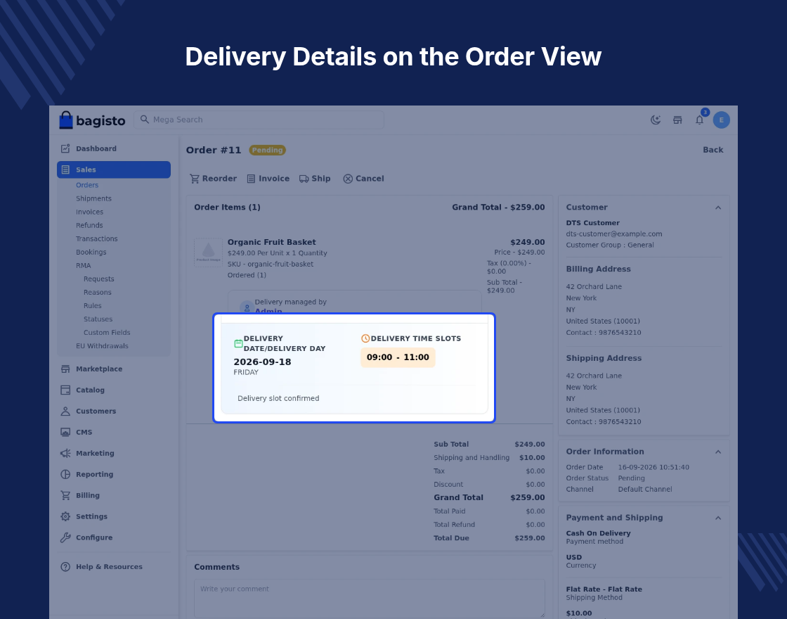 Bagisto Marketplace Delivery Time Slot SaaS
