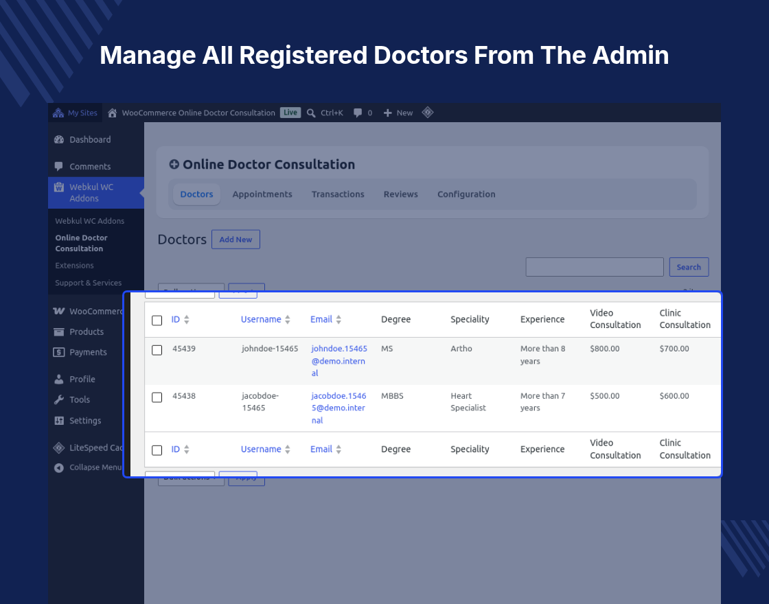Woocommerce Online Doctor Consultation Plugin