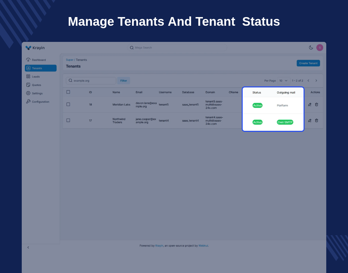 Krayin CRM Multi-DB SaaS