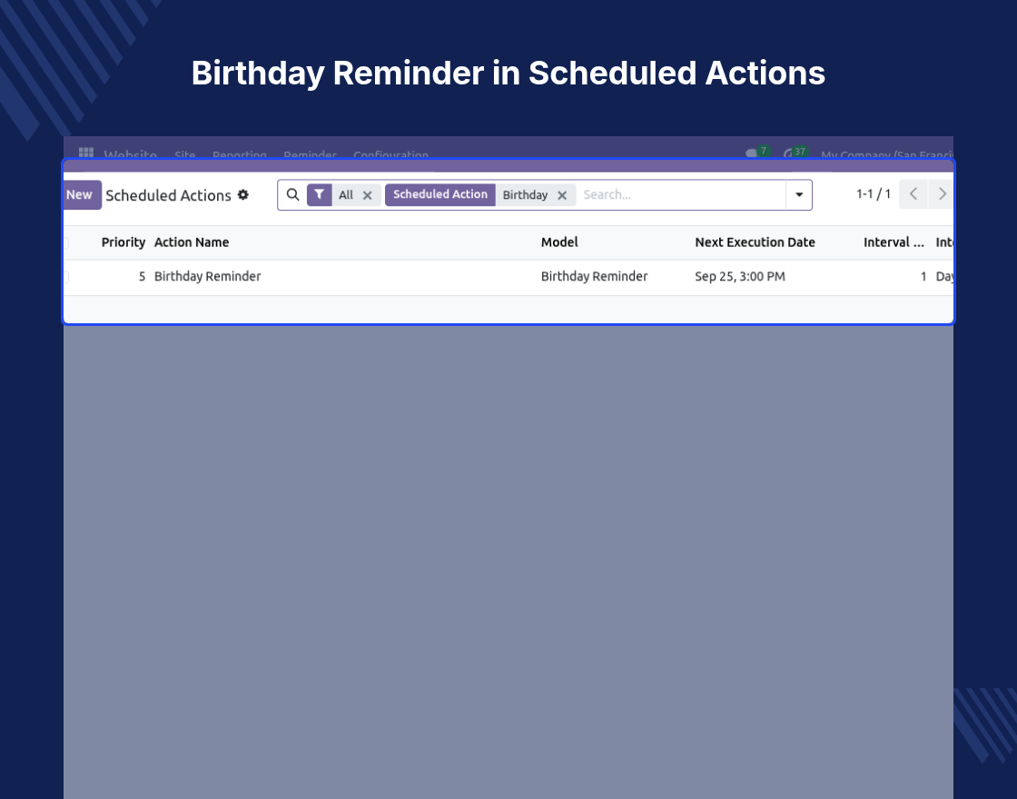 Odoo Birthday Reminder(Employees)