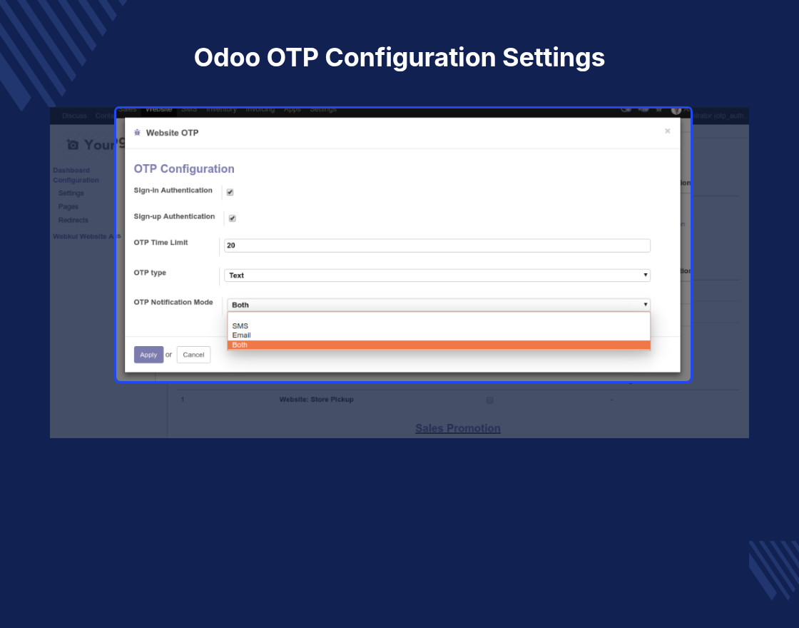 Odoo SMS OTP Authentication