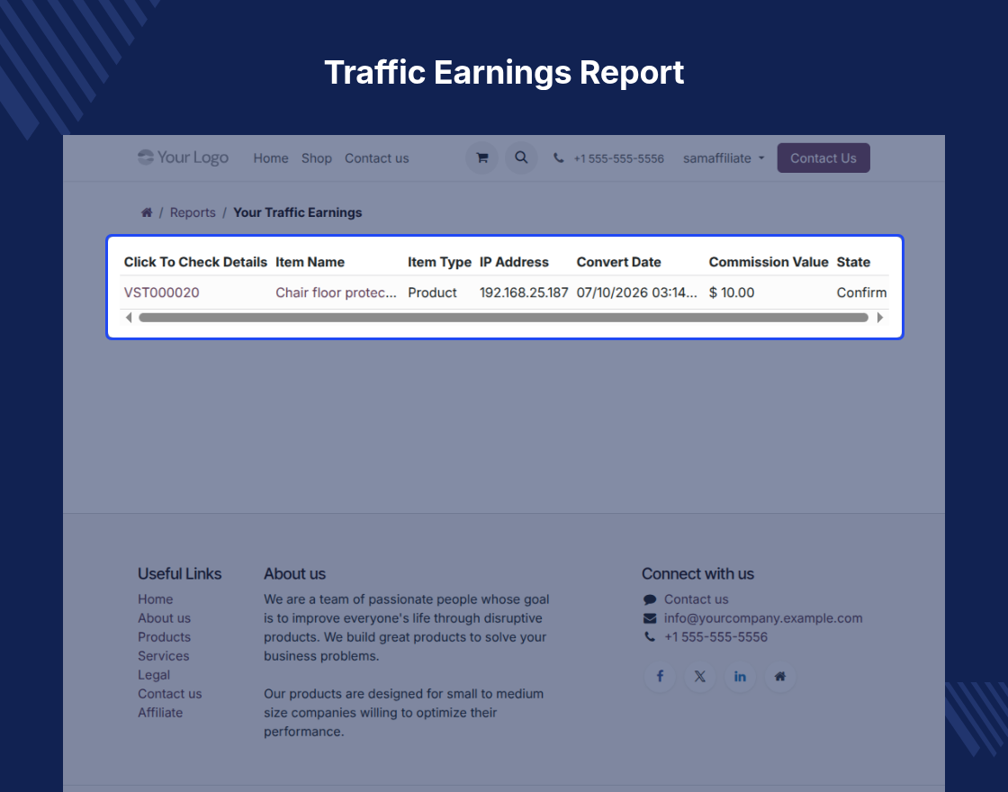 Odoo Affiliate Management